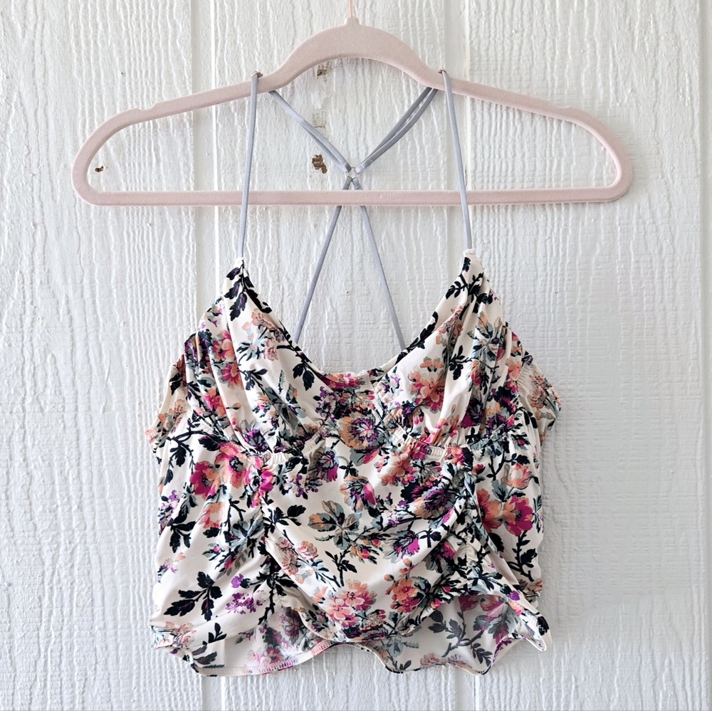 Urban Outfitters Out From Under Floral RuchedCrop Top Camisole XL
